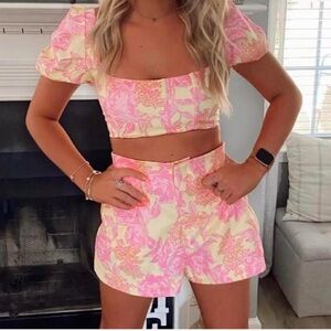 White fox yellow and pink set worn once size small